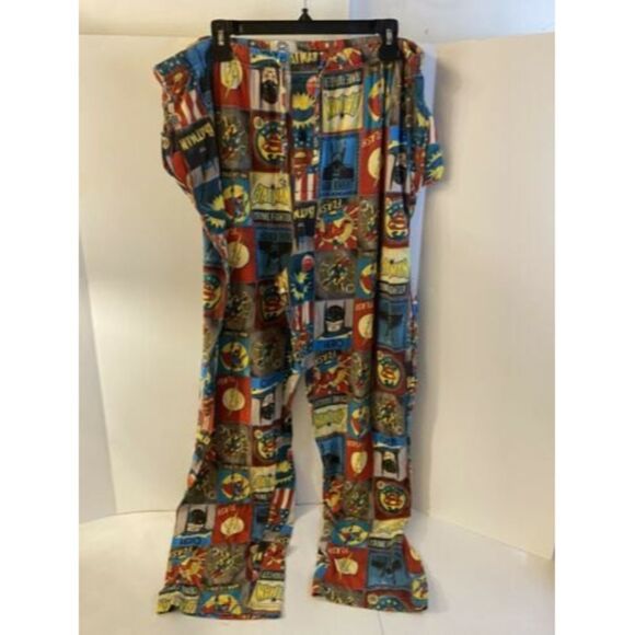 DC COMICS BATMAN Black Knight LOGO MEN'S PAJAMAS Lounge sleep PANTS PJS XxL - Picture 1 of 3